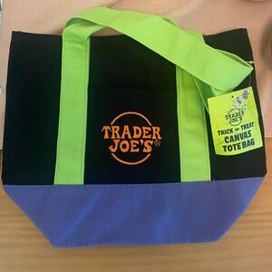 Trader Joe's Black and Green Tote Bag NWT Halloween mini tote